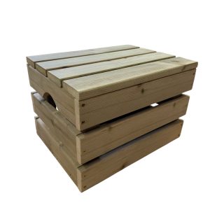 Small Slatted Wooden Storage Crate